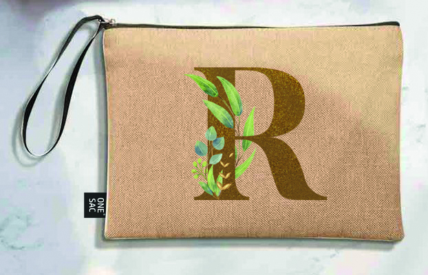 Bolso de mano letra r una pieza (diseño variado) (25×18×1 )